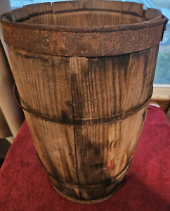 Vintage Wooden Nail Keg Barrel 18 Tall Rustic