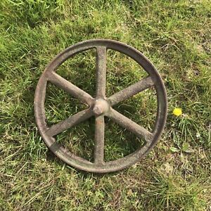 Vintage Cast Iron Wheelbarrow Wheel Garden Display