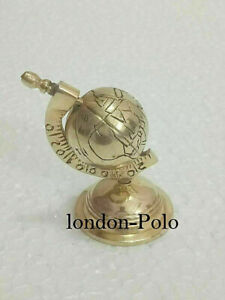 Antique Nautical Maritime Solid Brass 2 5 Golden Mini World Earth Globe Look