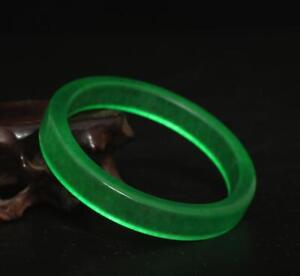 40g Chinese Natural Green Jadeite Jade Bangle Bracelet 60mm
