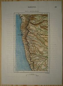 1883 Perron Map Mumbai Bombay Maratha Country India 107 