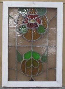 Old English Leaded Stained Glass Window Beautiful Floral 22 3 4 X 16 1 4 