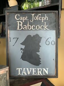Primitive Colonial Wooden Tavern Sign Made To Order