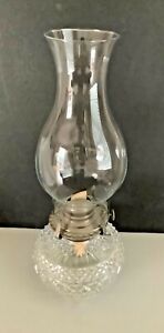 Vintage Diamond Cut Glass Oil Kerosene Lamp Lamplight Farms Made In Austria