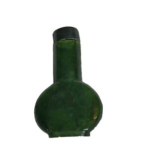 19th Century Chinese Spinach Green Jade Snuff Bottle Tapered Spade Form