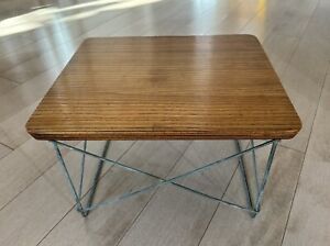Vintage C 1950 53 Eames Wire Base Low Table With Plywood Top Mid Century Modern