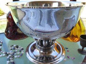 Georg Jensen Old Louvre Bowl Vase Sterling Silver 19b Hammered 1912 Denmark Rare