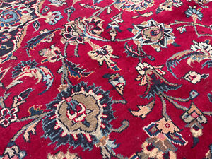 7x10 Vintage Rug Hand Knotted Colorful Oriental Handmade Red Antique 8x10 6x9 Ft
