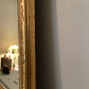 Antique 19th Century French Empire Gilt Wood Accent Wall Mirror 