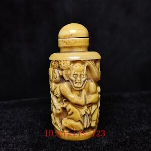 Chinese Carved Old Man Buddha Statue Snuff Bottles Gift Collection H 2 5 Inch