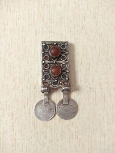 Moroccan Silver Berber Pendants With Old Coins And Stones Berber Pendants Moro