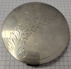 Beautiful Sterling Silver Compact With Mirror Inside Fern Design Rex Sterling 