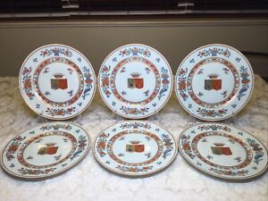 Antique Chinese Export Style Armorial French Porcelain English Dinner Plate 6 