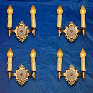 Set Of Four 4 Two Arm Antique Riddle Co Sconces Beautiful Rewired 18m