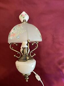 Vintage Victorian Ceramic Wall Sconce Light Fixture W Rose Frosted Glass Globe