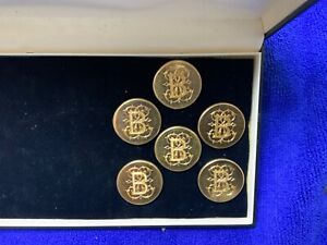 Set Of 6 Lovely Letter B With Reverse E Cipher Livery Coachman Buttons 29mm 1900