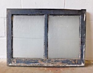 1910 S Craftsman Style Two Pane Window Frame Glass Original Textured Glass