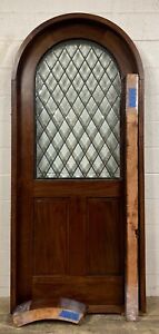 Solid African Mahogany Door 2 Thick Beveled Glass Triple Glazed 2 Sets Trim