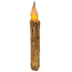 New Burnt Ivory Timer Taper Candle Grungy 6 5 Led Twisted Tip Primitive Rustic