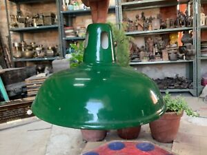 Vintage Old Green Enamel Porcelain Lamp Shade Industrial Desk Light Lamp Shade