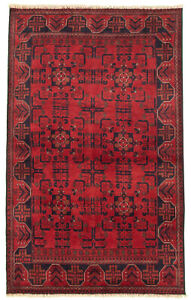 Traditional Hand Knotted Vintage Tribal Carpet 4 1 X 6 3 Bordered Wool Rug