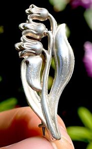 Liberty And Co Art Nouveau Floral Solid Sterling Silver Hallmarked Brooch