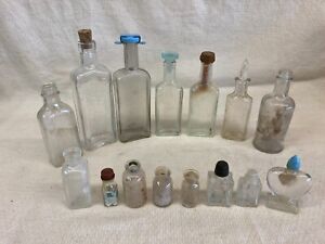 Vintage Assorted Apothecary Prop Glass Bottles With Without Lids Sell Together
