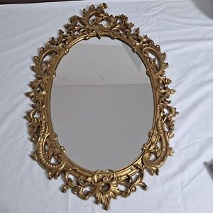 Vintage Syroco Gold Mirror Large Mid Century Rococo Maximalist 29 X 19 Ornate