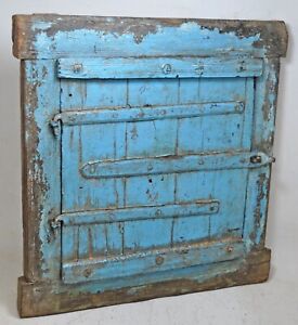 Antique Wooden Wall D Cor Window Panel With Frame Original Old Polychrome