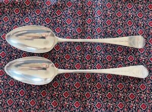 Antique A Pair Coin Silver Table Spoon By Thomas Baker Burger Nyc 