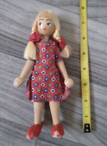 Antique Vintage Wooden Doll Jointed 7 5 Inches Tall