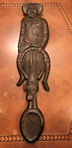 Philippine Ritual Ancestor Wooden Hand Carved Spoon Antique Authentic D Cor 32in