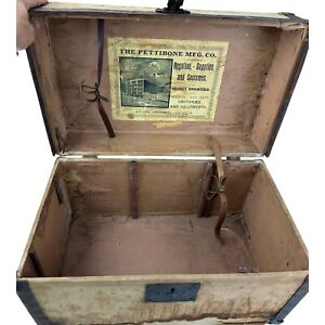Antique Circa 1910 Box Trunk By Pettibone Mfg Co Rare Menswear