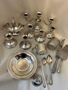 Sterling Silver Large Scrap Use Lot 16 Pc The Unweighted Pieces Total 565g