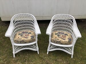 Antique Pair Heywood Wakefield Matching Chairs