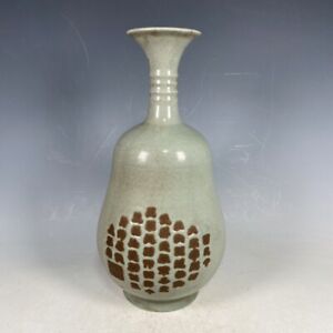 11 0 Old Antique Song Dynasty Guan Kiln Ru Porcelain Sky Cyan Glaze Poetry Vase