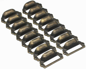16pcs Antique Bronze Apothecary Drawer Pulls Card Catalog Drawer Pulls Card New