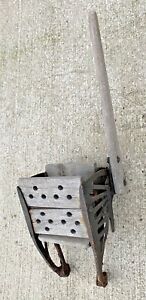 Antique 1 White Mop Wringer Cast Iron With Wooden Handle Steam Punk Primitive