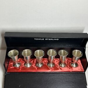 Sterling Silver Towle Cordial Goblets No 58 6 Goblets In Box 3 High Weighted