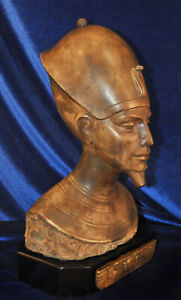 Egyptian Pharaoh Bust Deco Gilt Winged Haruil Relief Male Revival Figural