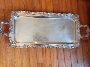 28 In Silver Plated Footed Butlers Servers Tray