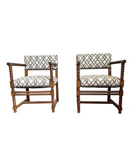 French Bobbin Side Chairs Pair Late 17th Century Gorgeous Set 