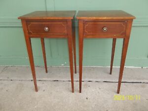 One Antique Federal Pembroke Single Drawer Side Table Nightstand 2 Available