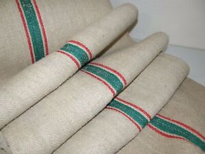 Grain Sack Vintage Hemp Fabric Stair Runner Upholstery Material European 9 Yds