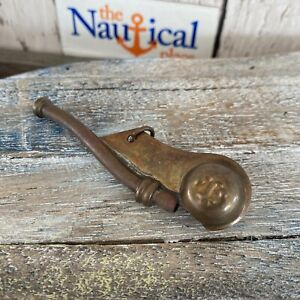 Antique Finish Brass Boatswain Whistle Bosun Call Pipe Nautical Necklace Navy
