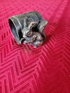 Beautiful Silver Plated Rabbit Or Squirrel Napkin Ring