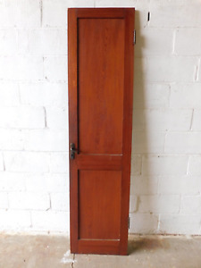 1900s Antique Wooden Interior Door Two Panel Craftsman Mission Style Fir Ornate