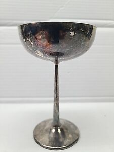 Vintage W S Blackinton Co Silver Plate Wine Chalice Long Stem Tarnished