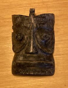 Chinese Archaic Style Old Jade Stone Carving Face Mask