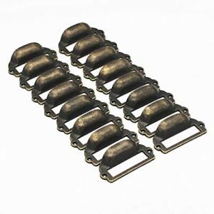 16pcs Antique Bronze Apothecary Drawer Pulls Card Catalog Drawer Pulls Card New
